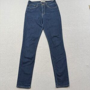 Levi's 721 Skinny Jeans Women's 29 Blue Dark Wash Denim High Rise Slim Fit Y2K
